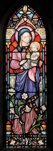 Dover, St Mary In Castro, Lavers & Barraud, John Millner Allen (1827-1902), Madonna & Kind, 1861, aangepast van Gilbert Scott door John Millner Allen