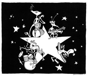 Alien All Stars karikatuur door John Minnion door John Minnion