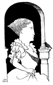 Francesca Caccini - karikatuur van de Florentijnse zangeres en componiste
