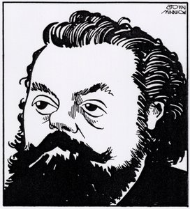 Modest Petrovitsj Moessorgski, karikatuurportret door John Minnion