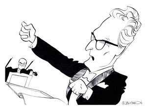 Otto Klemperer - karikaturen door John Minnion