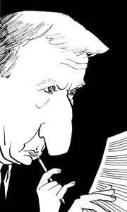 Richard Rodney Bennett, karikatuur door John Minnion door John Minnion