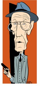 William S Burroughs, karikatuur door John Minnion door John Minnion