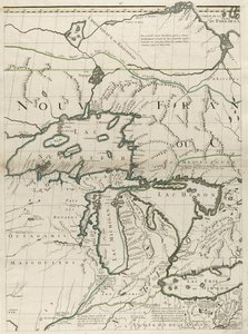 Een kaart van de Britse en Franse gebieden in Amerika, 1756