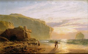 Voor de Kust van Cornwall, of Trebariwith Strand door John Mogford