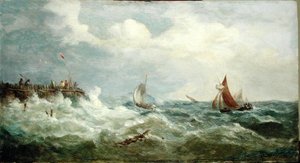 Boten die naar de Havenmonding Gaan door John Moore