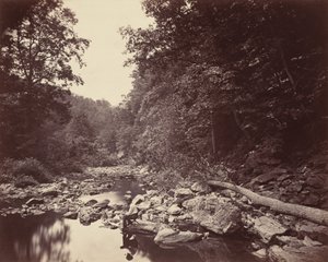De Wissahickon Creek nabij Philadelphia, ca. 1863 door John Moran