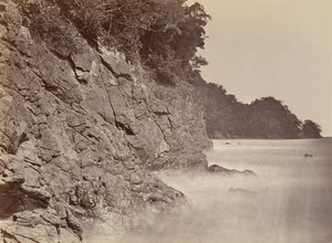 Tropisch landschap, klif - Limon Bay, 1871 door John Moran