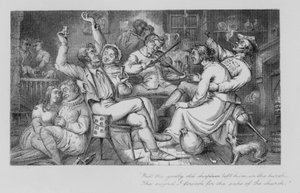 Robert Burns: Jolly Beggars (gravure) door John Moyr (attr.to) Smith