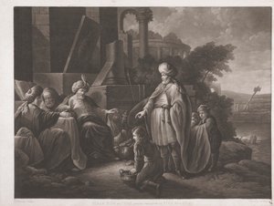 Hiram Koning van Tyrus, stuurt geschenken naar Koning Salomo door John Murphy