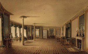 De Zuidelijke Tekenzaal of Banketzaal Galerie uit Zichten van het Koninklijk Paviljoen, Brighton door John Nash door John Nash