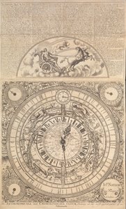 Een astronomische en chronologische klok die alle nuttigste delen van een almanak toont door John Naylor