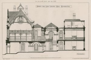 Ontwerp voor nieuwe vestry hall, Kensington