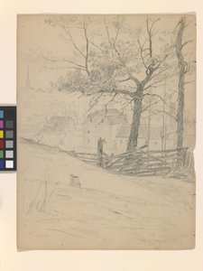 Studie voor de Oude Molens in Brookville door John Otis Adams