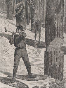Houthakken in de winter, Every Saturday, Vol. II, Nieuwe Serie, 28 januari 1871 door John Parker Davis
