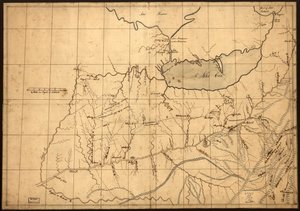 (Een handelskaart van het Ohio-land vóór 1753. LOC gm71002324 door John Patten