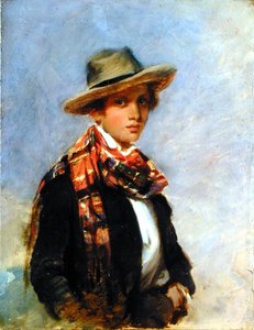 Portret van een jongere met een tartansjaal