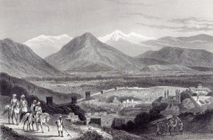 Kabul vanaf de Bala Hissar, gegraveerd door J. Stephenson, ca. 1870 door John Ramage