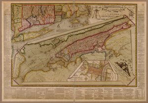 De stad New York zoals uitgelegd door de commissarissen met het omliggende platteland