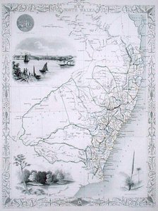 New South Wales, uit een Serie Wereldkaarten gepubliceerd door John Tallis & Co., Londen & New York door John Rapkin
