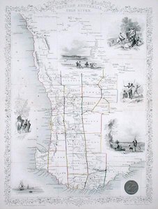 West-Australië, uit een Serie Wereldkaarten gepubliceerd door John Tallis & Co., Londen & New York door John Rapkin