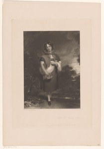 Jonge vrouw met kap en een mand in een landschap door John Richardson Jackson