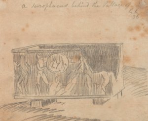 Een Sarcofaag Achter het Paleis door John Robert Cozens