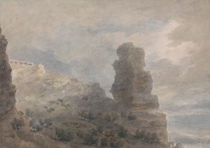 Een Uitzicht vanaf de Herberg in Terracina door John Robert Cozens