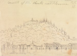 Klooster van Monte Olivetto bij Florence door John Robert Cozens