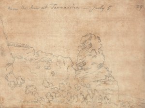 Van de herberg in Terracina door John Robert Cozens