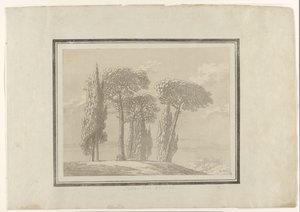 Italiaanse den en cipres door John Robert Cozens