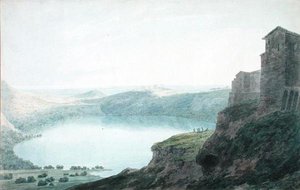 Meer van Nemi door John Robert Cozens