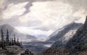 Pays de Valais, nabij het Meer van Genève, c.1776 door John Robert Cozens