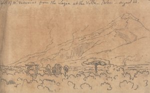Deel van de Vesuvius vanaf de Loggia bij de Villa, Portici, 22 augustus