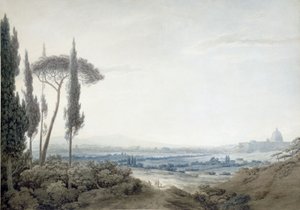 Rome vanaf de Villa Mellini door John Robert Cozens