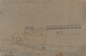 Zeestrand bij Portici, 7 september door John Robert Cozens