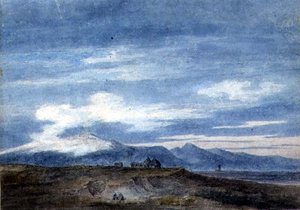Herderhut aan de rand van de Pontijnse moerassen, tussen Valetri en Terracina door John Robert Cozens