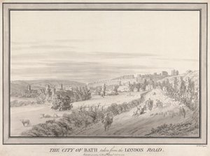 De stad Bath gezien vanaf de London Road