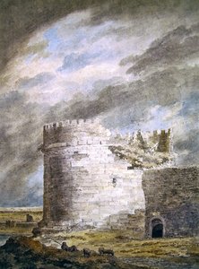 Het graf van Cecilia Metella, Capo di Bore, nabij Rome door John Robert Cozens