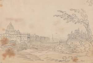 Zicht op het Vaticaan door John Robert Cozens