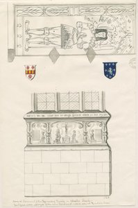 Uttoxeter Kerk - Monument van de familie Kinnersley: pen en wassing tekening, nd [midden 19e eeuw]