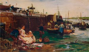 Vissersvolk in St. Ives, 1893