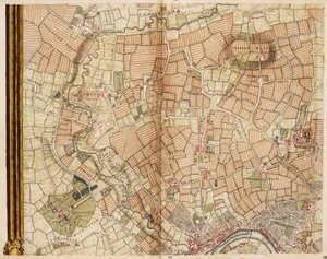 Kaart van Greenford, Osterley, Ealing en Kew door John Rocque
