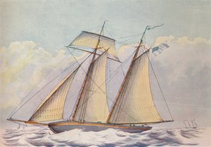 Amerikaanse Topsail Schooner, 1825 door John Rogers
