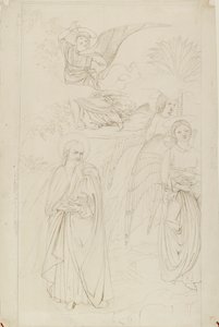Tekening van Abraham die Afscheid Neemt van de Engelen van Benozzo Gozzoli door John Ruskin