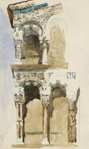 Deel van de gevel van de verwoeste kerk van San Michele in Foro, Lucca, 1846