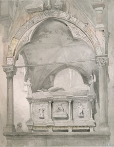 Studie voor het graf van Mastino II della Scala in Verona, 1852 door John Ruskin