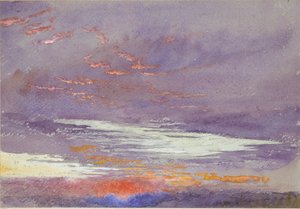 Studie van Dageraad: Paarse Wolken, maart 1868 door John Ruskin