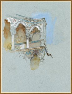 Studie van Pisan Gotiek, Deel van de gevel van San Michele in Borgo, Pisa, 1 juli 1890 door John Ruskin