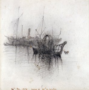 Studie van schepen, 1876 door John Ruskin